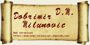 Dobrimir Milunović vizit kartica